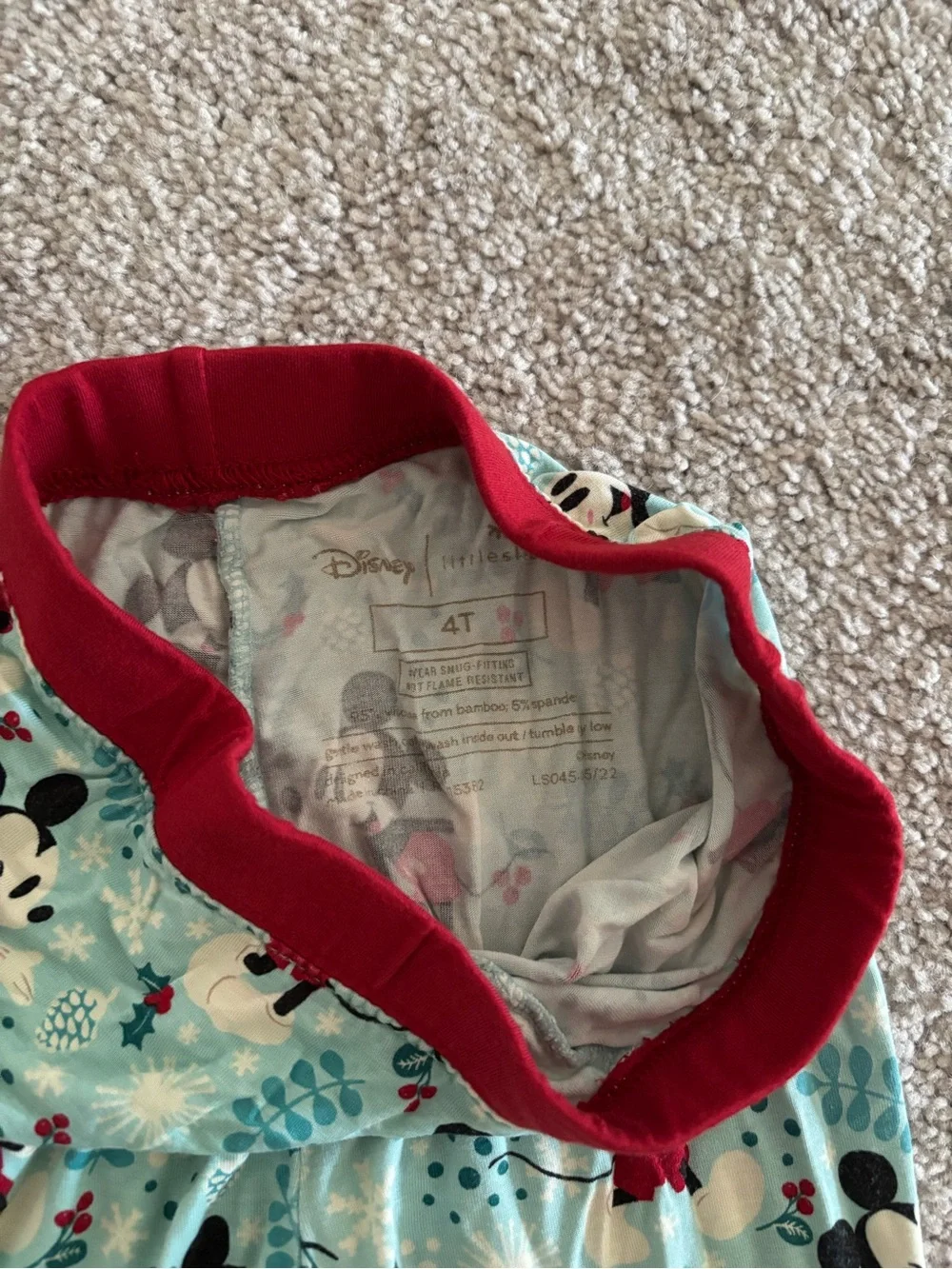 Little Sleepies Disney Mickey’s Winter Wonderland 4T Pants Only!
